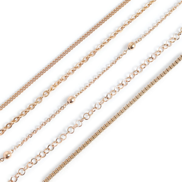 Permanent Jewelry Stainless Steel Chain Starter Kit - 5 Chain Style Pack