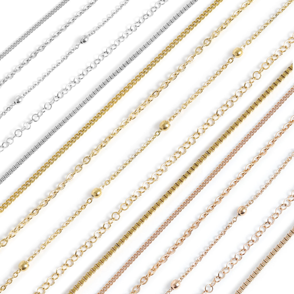 Permanent Jewelry Stainless Steel Chain Starter Kit - 5 Chain Style Pa ...