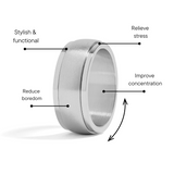 Brushed Stainless Steel Spinner Center Ring benefits graphic