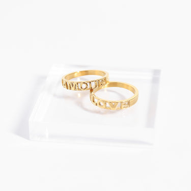 Love and amour stacking rings