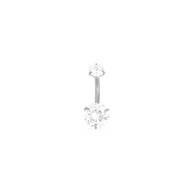 Wholesale jewelry 18K Gold PVD Stainless Stain CZ Stone Belly Button Ring - stainless main 