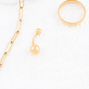 Wholesale jewelry 18K Gold PVD Stainless Steel Belly Button Ring- gold studio 