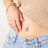 Wholesale jewelry 18K Gold PVD Stainless Steel Heart Belly Button Ring- stainless model 