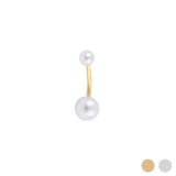 Wholesale jewelry 18K Gold PVD Stainless Steel Pearl Belly Button Ring- Gold main 