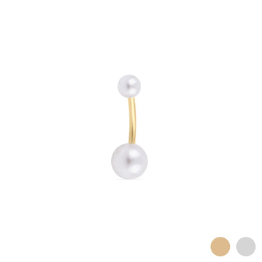 Wholesale jewelry 18K Gold PVD Stainless Steel Pearl Belly Button Ring- Gold main 