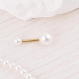 Wholesale jewelry 18K Gold PVD Stainless Steel Pearl Belly Button Ring- Gold studio 