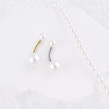 Wholesale jewelry 18K Gold PVD Stainless Steel Pearl Belly Button Ring- stainless and gold studio 