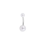 Wholesale jewelry 18K Gold PVD Stainless Steel Pearl Belly Button Ring- stainless main 