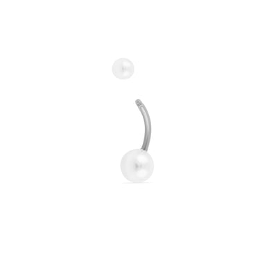 Wholesale jewelry 18K Gold PVD Stainless Steel Pearl Belly Button Ring- stainless function photo- screw top 