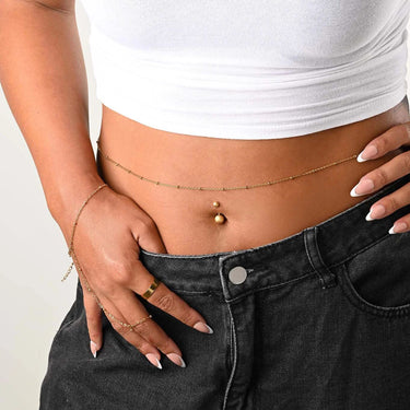 Wholesale jewelry 18K Gold PVD Stainless Steel Sparkle Belly Button Ring- gold model 