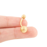 Wholesale jewelry 18K Gold PVD Stainless Steel Sparkle Belly Button Ring- gold scale shot 