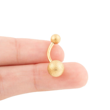 Wholesale jewelry 18K Gold PVD Stainless Steel Sparkle Belly Button Ring- gold scale shot 