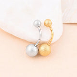 Wholesale jewelry 18K Gold PVD Stainless Steel Sparkle Belly Button Ring- stainless and gold studio 