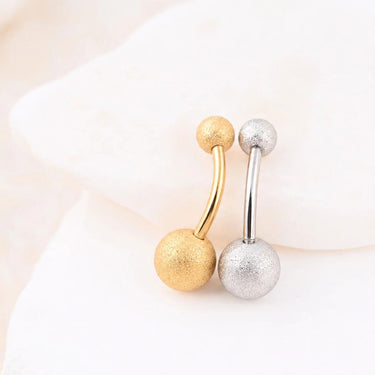 Wholesale jewelry 18K Gold PVD Stainless Steel Sparkle Belly Button Ring- stainless and gold studio 