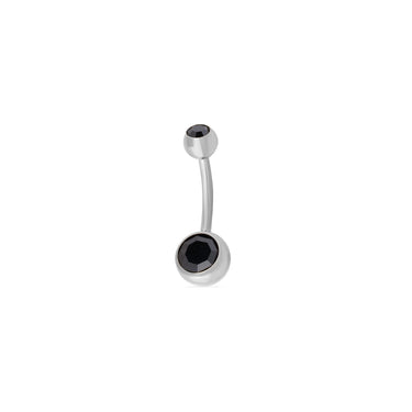 Stainless Steel Colorful Stone Belly Button Ring- black main