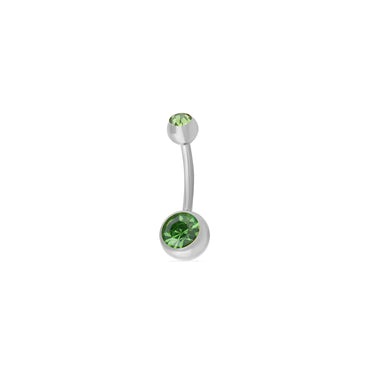 Stainless Steel Colorful Stone Belly Button Ring- green main