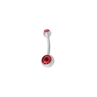 Stainless Steel Colorful Stone Belly Button Ring- red main