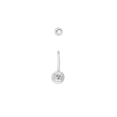 Stainless Steel Colorful Stone Belly Button Ring- clear main (screw top)