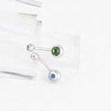 Stainless Steel Colorful Stone Belly Button Ring- studio