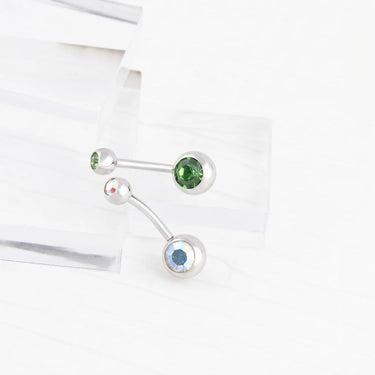 Stainless Steel Colorful Stone Belly Button Ring- studio
