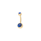 Wholesale jewelry 18K Gold PVD Stainless Steel Colorful Stone Belly Button Ring- blue main 