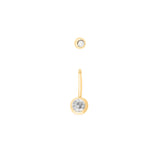 Wholesale jewelry 18K Gold PVD Stainless Steel Colorful Stone Belly Button Ring- clear main (screw top)