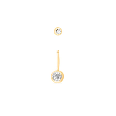Wholesale jewelry 18K Gold PVD Stainless Steel Colorful Stone Belly Button Ring- clear main (screw top)