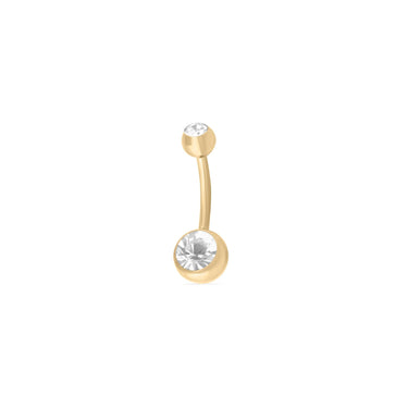 Wholesale jewelry 18K Gold PVD Stainless Steel Colorful Stone Belly Button Ring- clear main 