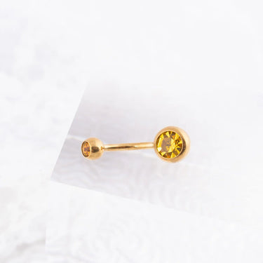 Wholesale jewelry 18K Gold PVD Stainless Steel Colorful Stone Belly Button Ring- studio