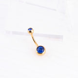 Wholesale jewelry 18K Gold PVD Stainless Steel Colorful Stone Belly Button Ring- studio
