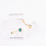 Wholesale jewelry 18K Gold PVD Stainless Steel Colorful Stone Belly Button Ring- studio