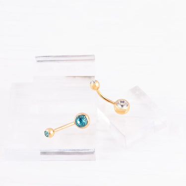 Wholesale jewelry 18K Gold PVD Stainless Steel Colorful Stone Belly Button Ring- studio