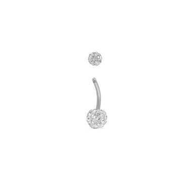 wholesale jewelry Stainless Steel Crystal Pave Ball Belly Button Ring - main (screw top)