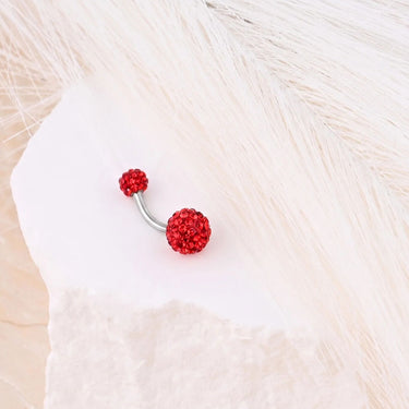 wholesale jewelry Stainless Steel Crystal Pave Ball Belly Button Ring - studio 