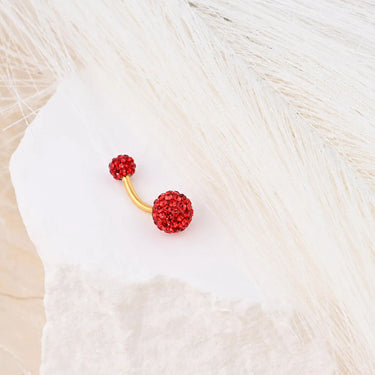 Wholesale jewelry 18K Gold PVD Stainless Steel Crystal Pave Ball Belly Button Ring- studio