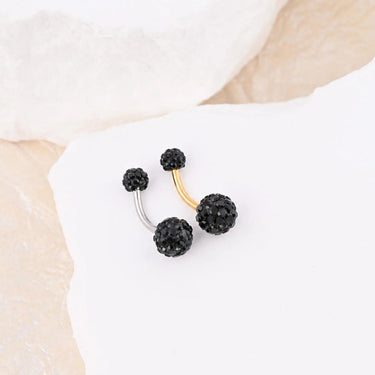 Wholesale jewelry 18K Gold PVD Stainless Steel Crystal Pave Ball Belly Button Ring- studio