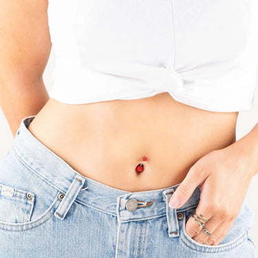 wholesale jewelry Stainless Steel Crystal Pave Ball Belly Button Ring - model 