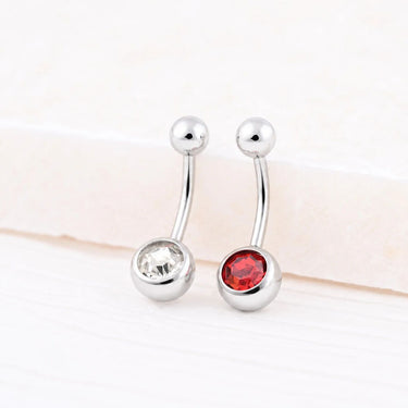 Stainless Steel Pastel Stone Belly Button Ring - studio
