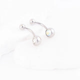Stainless Steel Pastel Stone Belly Button Ring - studio