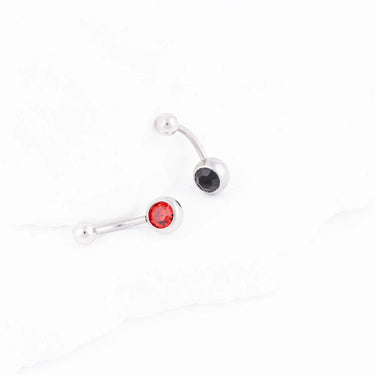 Stainless Steel Pastel Stone Belly Button Ring - studio 