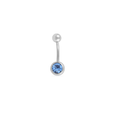 Stainless Steel Pastel Stone Belly Button Ring - blue main