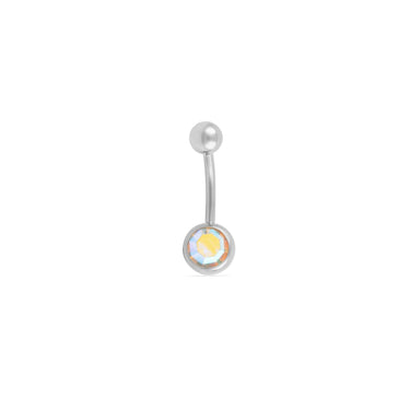 Stainless Steel Pastel Stone Belly Button Ring - Iridescent main