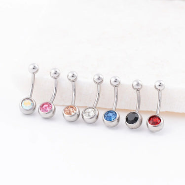 Stainless Steel Pastel Stone Belly Button Ring - studio collection shot 