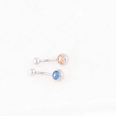 Stainless Steel Pastel Stone Belly Button Ring - studio