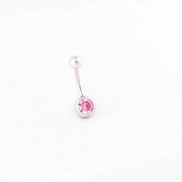 Stainless Steel Pastel Stone Belly Button Ring - studio