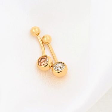 Wholesale jewelry 18K Gold PVD Stainless Steel Pastel Stone Belly Button Ring- studio