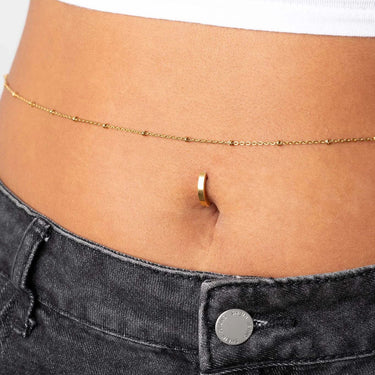 Wholesale Jewelry 18K Gold PVD Stainless Steel Minimalist Curved Belly Button Ring - Gold model 