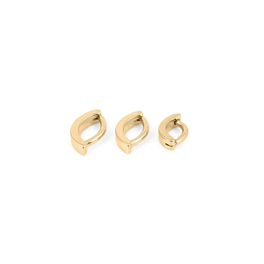 Wholesale Jewelry 18K Gold PVD Stainless Steel Minimalist Curved Belly Button Ring - Gold side view - all sizes 