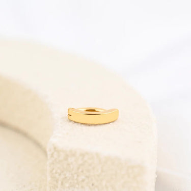 Wholesale Jewelry 18K Gold PVD Stainless Steel Minimalist Curved Belly Button Ring - Gold studio 