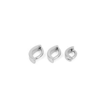 Wholesale Jewelry Stainless Steel Minimalist Curved Belly Button Ring - Stainless side view - all sizes   